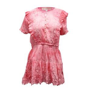 LoveShackFancy Sheldon Mini Dress in Pink Cotton